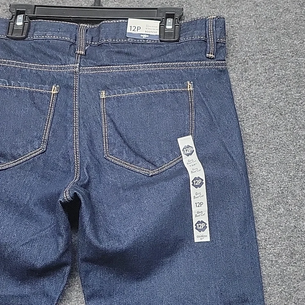Girls B'gosh Boot Cut Jeans, Size 12P(31 x  25) Dark Wash, Adjustable Waist